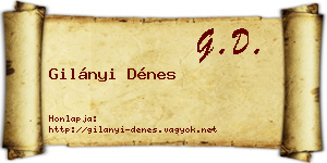 Gilányi Dénes névjegykártya